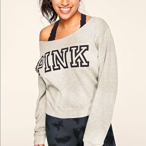 XL Victoria’s Pink off shoulder cropped sweatshirt